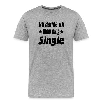 Célibataire - T-shirt bio Premium Homme - gris chiné - Devant - Damien (186cm)