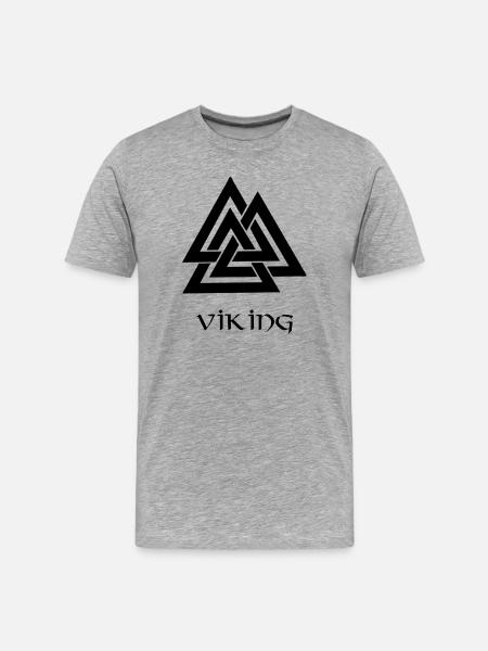 Viking-001-blk - Men's Premium Organic T-Shirt - heather grey