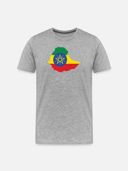 Ethiopia Power Rasta Reggae Rastafari Roots - Men's Premium Organic T-Shirt - heather grey