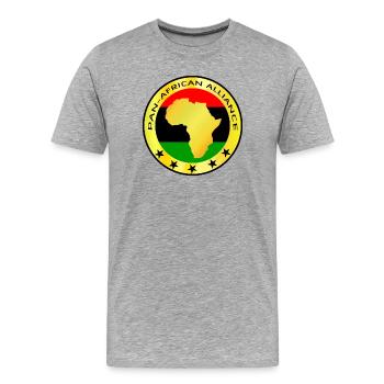 Pan-African Alliance Africa Black Power Roots - Men's Premium Organic T-Shirt - heather grey - Front - Damien (186cm)