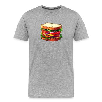 Sandwich - Men's Premium Organic T-Shirt - heather grey - Front - Damien (186cm)