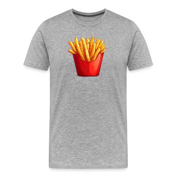 French fries - Men's Premium Organic T-Shirt - heather grey - Front - Damien (186cm)