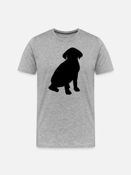 Dog Silhouette - Men's Premium Organic T-Shirt - heather grey