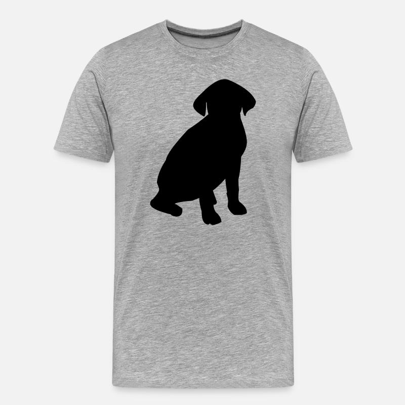 Hund Silhouette - Männer Premium Bio T-Shirt - Grau meliert