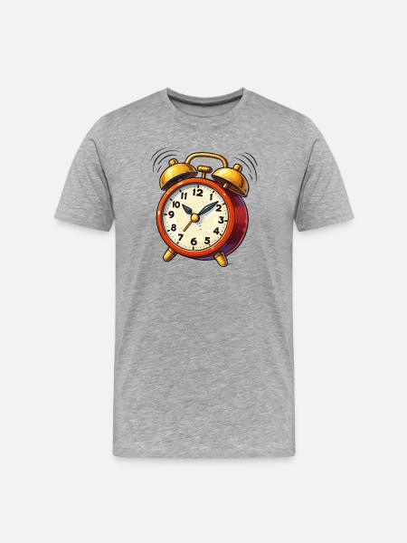 Alarm Clock Comic Clock - Men's Premium Organic T-Shirt - heather grey