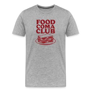 Food-Koma Club | Sandwich Snack - T-shirt bio Premium Homme - gris chiné - Devant - Damien (186cm)