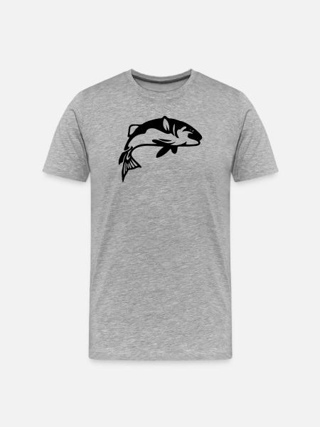 Fish Fishing Angler Fishing - Men's Premium Organic T-Shirt - heather grey