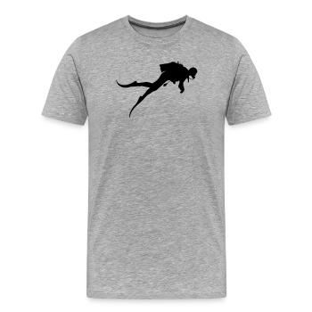 Taucher Diver - Männer Premium Bio T-Shirt - Grau meliert - Vorne - Damien (186cm)