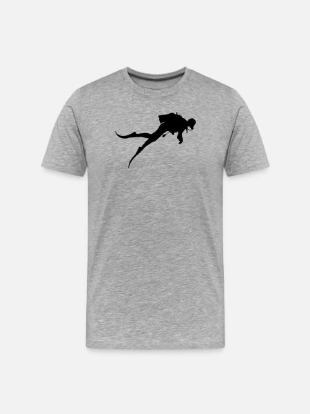 Taucher Diver - Männer Premium Bio T-Shirt - Grau meliert