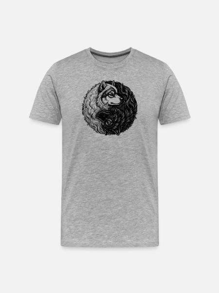Eurasier | Yin Yang | Background Material - Men's Premium Organic T-Shirt - heather grey
