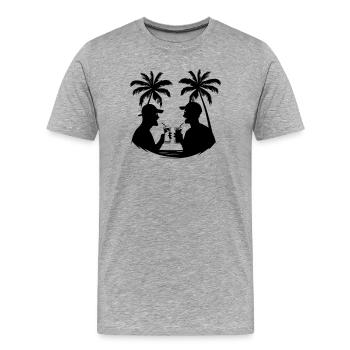 Silhouette des fêtes - T-shirt bio Premium Homme - gris chiné - Devant - Damien (186cm)