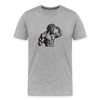 Griechischer Spartaner - Männer Premium Bio T-Shirt - Grau meliert - Vorne - Damien (186cm)
