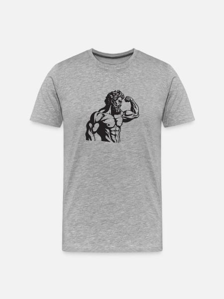 Griechischer Spartaner - Männer Premium Bio T-Shirt - Grau meliert