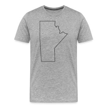 Carte générale du Manitoba - T-shirt bio Premium Homme - gris chiné - Devant - Damien (186cm)