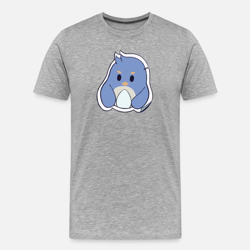 Pinguin - Männer Premium Bio T-Shirt - Grau meliert