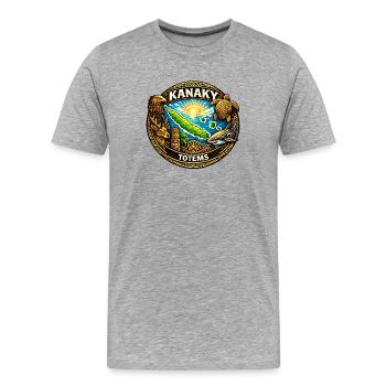Kanaky Totems - Men's Premium Organic T-Shirt - heather grey - Front - Damien (186cm)