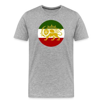 Freies Iran - Männer Premium Bio T-Shirt - Grau meliert - Vorne - Damien (186cm)