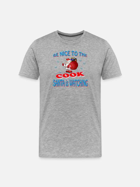 SANTA COOK - Männer Premium Bio T-Shirt - Grau meliert