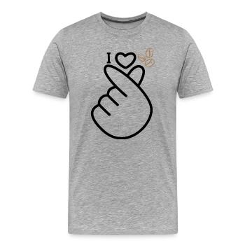 Love coffee - Men's Premium Organic T-Shirt - heather grey - Front - Damien (186cm)