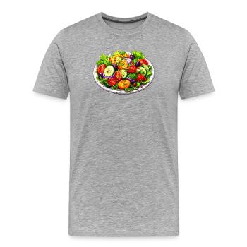salade - T-shirt bio Premium Homme - gris chiné - Devant - Damien (186cm)