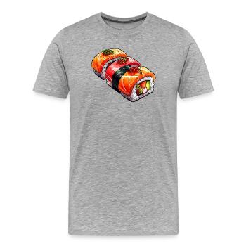 sushi - T-shirt bio Premium Homme - gris chiné - Devant - Damien (186cm)