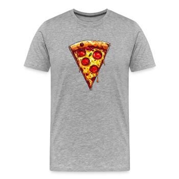 Pizza - T-shirt bio Premium Homme - gris chiné - Devant - Damien (186cm)
