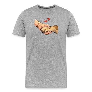 Paw Dog Love Dogs - T-shirt bio Premium Homme - gris chiné - Devant - Damien (186cm)