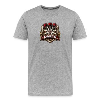Darts Shield  - Männer Premium Bio T-Shirt - Grau meliert - Vorne - Damien (186cm)