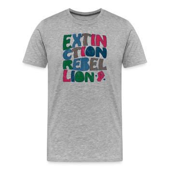Extinction rebellion retro - Männer Premium Bio T-Shirt - Grau meliert - Vorne - Damien (186cm)