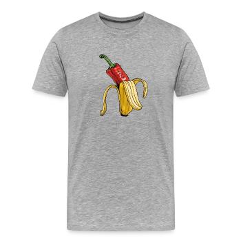 Art surréaliste de la banane au poivre - T-shirt bio Premium Homme - gris chiné - Devant - Damien (186cm)