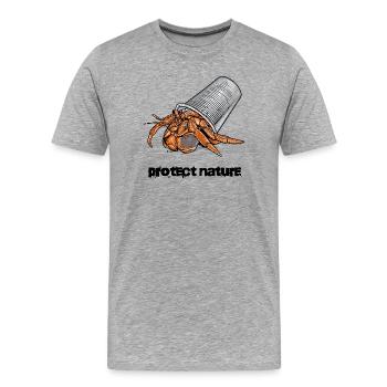 Einsiedlerkrebs Müll - Männer Premium Bio T-Shirt - Grau meliert - Vorne - Damien (186cm)
