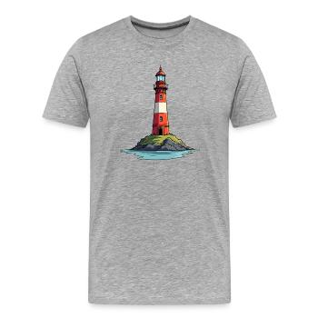 phare - T-shirt bio Premium Homme - gris chiné - Devant - Damien (186cm)