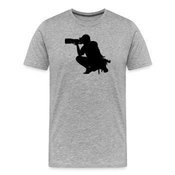 Fotograf Photographer - Männer Premium Bio T-Shirt - Grau meliert - Vorne - Damien (186cm)