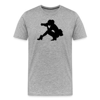 Fotografin Photographer - Männer Premium Bio T-Shirt - Grau meliert - Vorne - Damien (186cm)