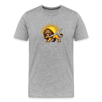 Persian Lion Persia Iran - Men's Premium Organic T-Shirt - heather grey - Front - Damien (186cm)