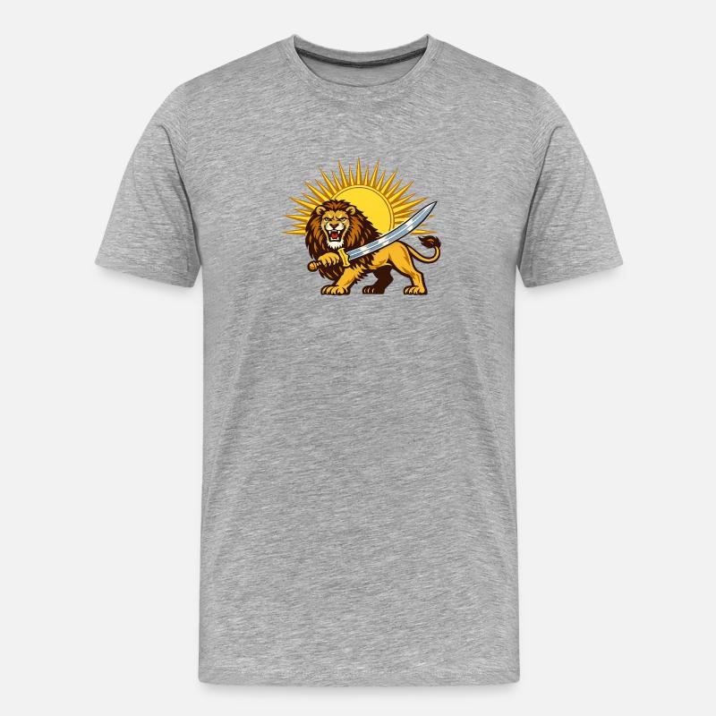 Persian Löwe Persien Iran - Männer Premium Bio T-Shirt - Grau meliert