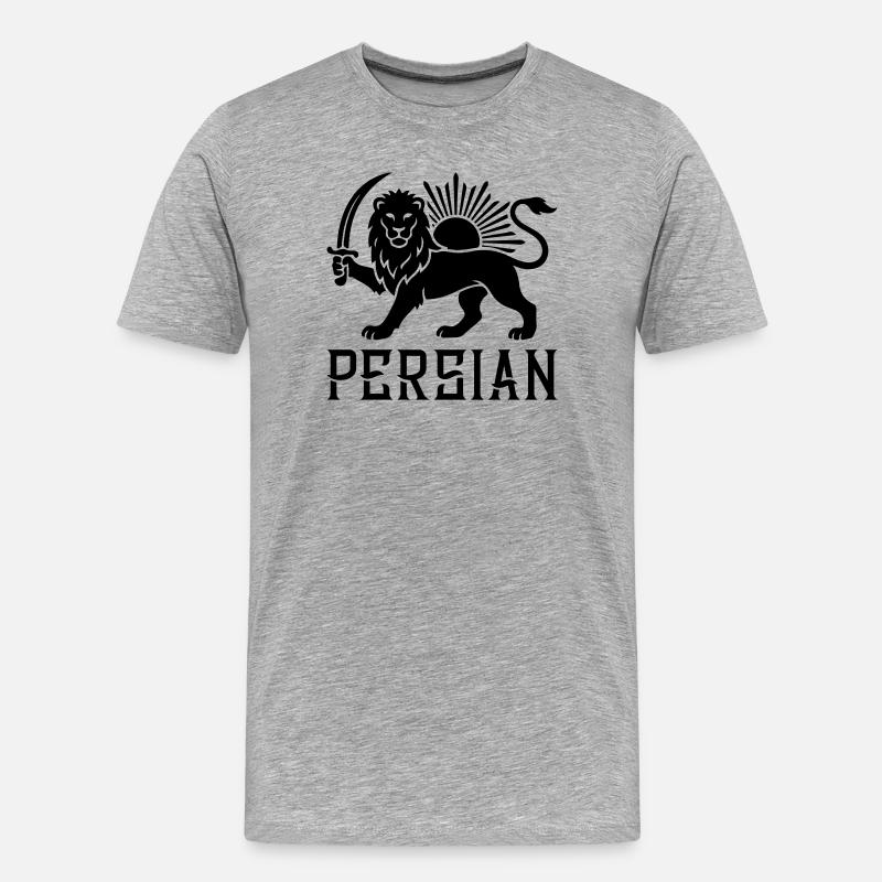 Persischer Löwe Persien Iran - Männer Premium Bio T-Shirt - Grau meliert