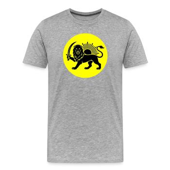 Lion Perse Symbole Iran - T-shirt bio Premium Homme - gris chiné - Devant - Damien (186cm)