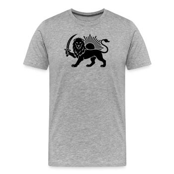 Lion perse Perse Iran - T-shirt bio Premium Homme - gris chiné - Devant - Damien (186cm)