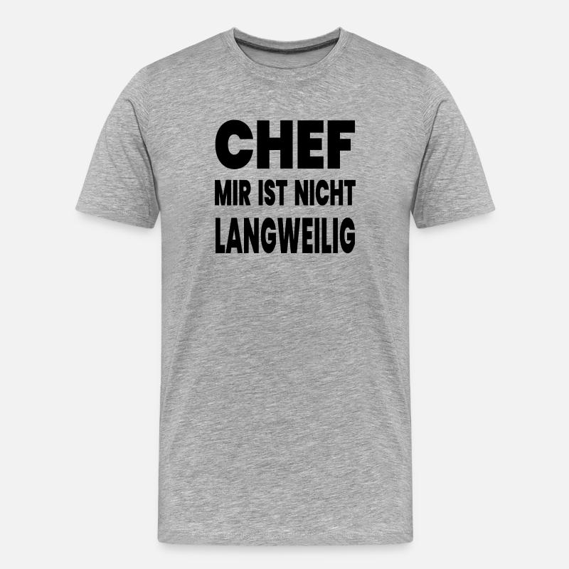 Chef - Männer Premium Bio T-Shirt - Grau meliert