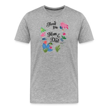 Danke - Männer Premium Bio T-Shirt - Grau meliert - Vorne - Damien (186cm)