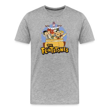 Familie Feuerstein Bedrock Zauber Kessel Trubel - Männer Premium Bio T-Shirt - Grau meliert - Vorne - Damien (186cm)