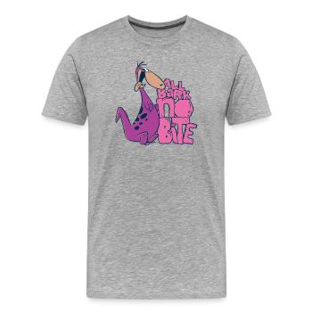 Pierrafeu Dino Tout Aboyer Rien Mordre - T-shirt bio Premium Homme - gris chiné - Devant - Damien (186cm)