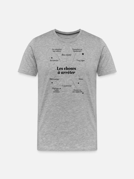 QUOTE. HUMOR. RESOLUTION. CHRISTMAS. YEAR - Men's Premium Organic T-Shirt - heather grey