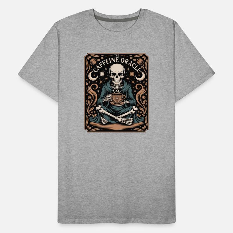 Le Café Squelette de l’Oracle de la Caféine Oracle T-shirt bio Premium Homme