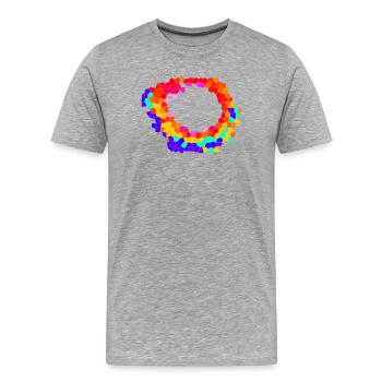 Orbite mosaïque de Voronoi - T-shirt bio Premium Homme - gris chiné - Devant - Damien (186cm)