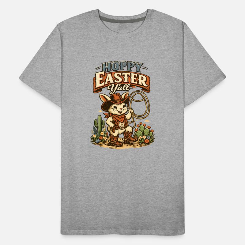 Happy Easter Easter Cowboy Lasso retro Men's Premium Organic T-Shirt