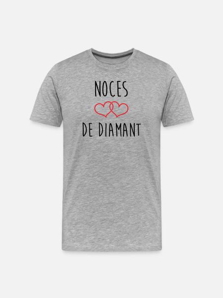Wedding Anniversary - Diamond Wedding (60 years) - Men's Premium Organic T-Shirt - heather grey