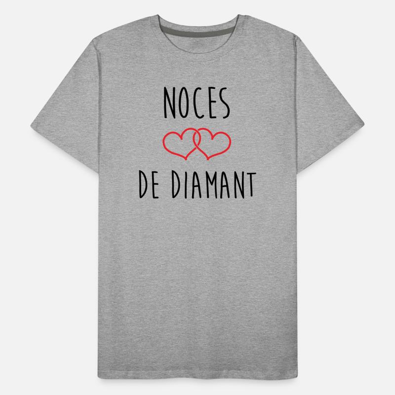 Anniversaire Mariage - Noces de Diamant (60 ans) T-shirt bio Premium Homme