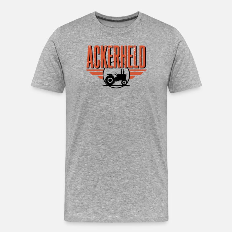  Ackerheld Traktor Bauer Landwirt Landwirtschaft - Männer Premium Bio T-Shirt - Grau meliert